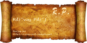 Révay Pál névjegykártya